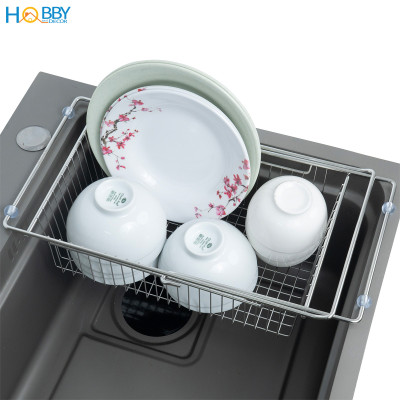 Khay đựng chén đĩa đa năng gác bồn rửa inox 304 Hobby home decor KDC8