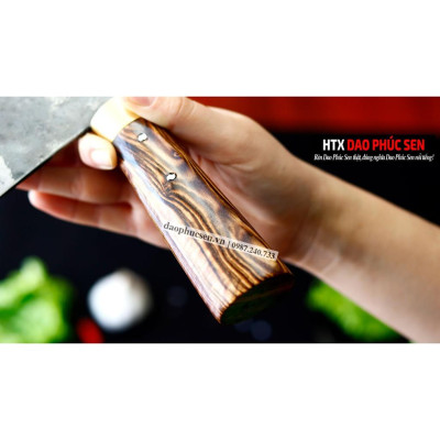 Dao Phúc Sen Chặt Gà Cán Cẩm Khâu Đồng N09D