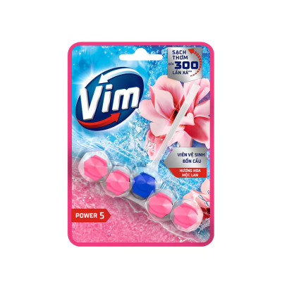 Combo 9 Vỉ Treo Vệ Sinh Bồn Cầu Vim Power 5 Hương Hoa Mộc Lan Sạch Khuẩn Thơm Mát 50G/Viên