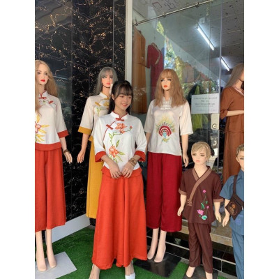 Đồ Lam Đi Chùa Lụa Vẽ Đài Loan