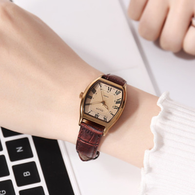 Đồng Hồ Nữ Julius Hàn Quốc JA-703LD Cổ Điển Dây Da Màu Nâu