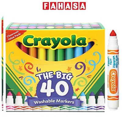 Hộp 40 Bút Lông Màu Crayola Nét Đậm - Dễ Tẩy Rửa - Crayola 587858