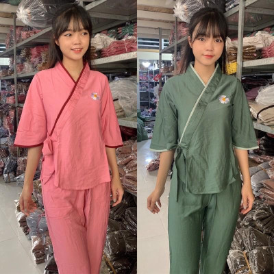 Đồ Lam Đi Chùa # Nhật Nơ Hoa Cúc # Quần Áo Nữ # Đồ Bộ