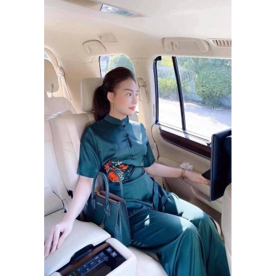 Đồ Đi Chùa PR028 Vải Lụa Cao Cấp Thêu Hoa Thắt Dây Cực Đẹp