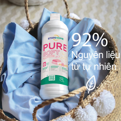 Nước xả vải hương dịu ngọt với nguyên liệu từ tự nhiên Stanhome Pure Soft White Comfort 1000ml