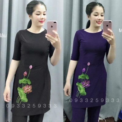 Đồ Lam Đi Chùa# CTân Thuyền Thêu# Đồ Bộ # Quần Áo Nữ # Vải Thun Co Giãn Không Nhăn