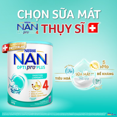 [Tặng Đồ chơi toán học cân bằng] Bộ 2 lon Sữa bột Nestlé NAN OPTIPRO PLUS 4 800g/lon với 5HMO Giúp tiêu hóa tốt + Tăng cường đề kháng - Bé 2-6 tuổi