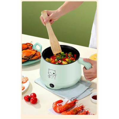 Nồi Điện Đa Năng Chống Dính Mini Tặng Kèm Lồng Hấp Nấu Mỳ, Lẩu, Cơm DM111 Phù Hợp Cho 1-2 Người - Dung Tích 1.8L