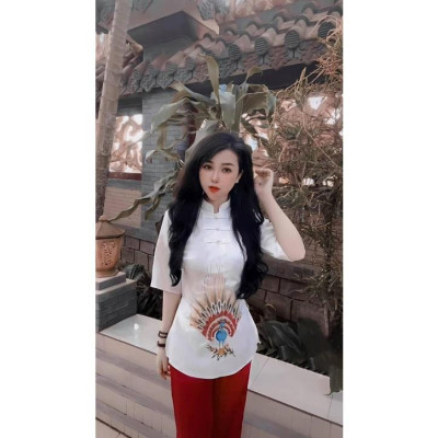 ĐỒ LAM ĐI CHÙA  Mẫu Chim Công Thêu Cao Cấp