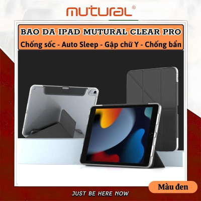 Bao da IPAD hiệu Mutural Clear Pro Cho IPAD Gen 11 A16 2025 / Gen 10 10.9 inch 2022 - Lưng PC trong suốt , viền TPU, - Hàng chính hãng