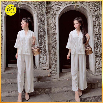 Bộ Đi Lễ Chùa - Đồ Lam Nữ Đi Chùa Đẹp Cao Cấp Trang Nhã Vải Gấm Lụa Cao Cấp 2021 Dành Cho Phật Tử - AL007