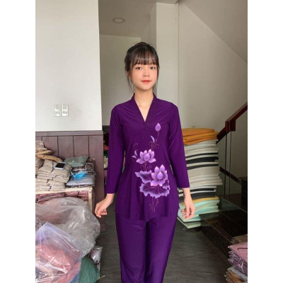 ĐỒ LAM ĐI CHÙA # ĐỒ ĐI CHÙA # PHÁP PHỤC PHẬT GIÁO #BÀ LAI THUN