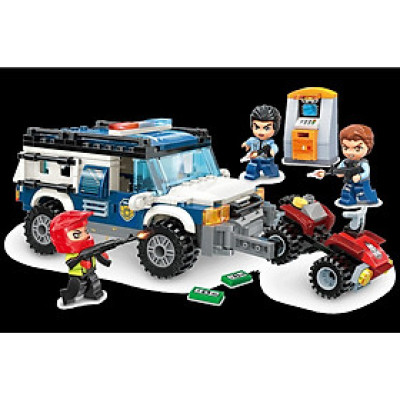 1933 - QMAN - Đồ chơi xếp hình mô hình Xe Ô Tô Cảnh Sát