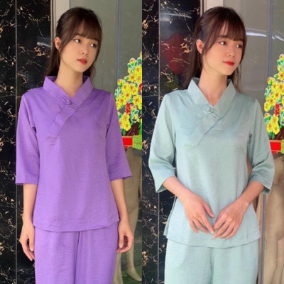 Đồ Lam Đi Chùa # Tim Bầu Trơn Lụa