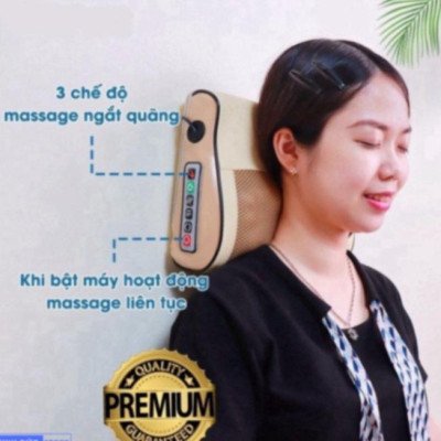 ( Loại 1) Gối massage cổ vai gáy, máy massage hồng ngoại 20 bi cao cấp hỗ trợ mát xa toàn thân