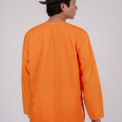 Bộ áo bà ba nam phối áo cate cam+ Quần phi trắng - Có bộ bà ba Bigsize