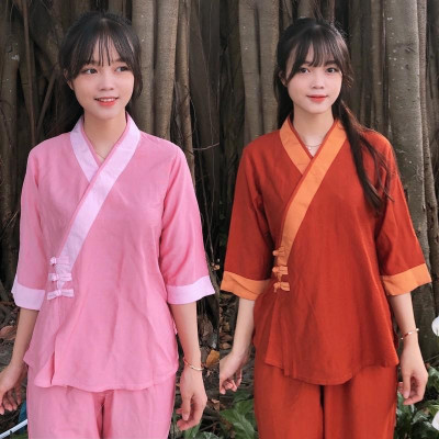 Đồ Lam Đi Chùa # Tim Phối 3Nút Vải Cao Cấp # Quần Áo Nữ # Đồ Bộ Nữ