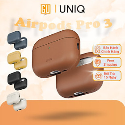 Ốp Bảo Vệ UNIQ LYDEN VEX Cho Apple Airpods Pro 3 Da Nhân Tạo Cao Cấp Hỗ Trợ Sạc Có Dây Tương Thích Sạc Không Dây Hàng Chính Hãng