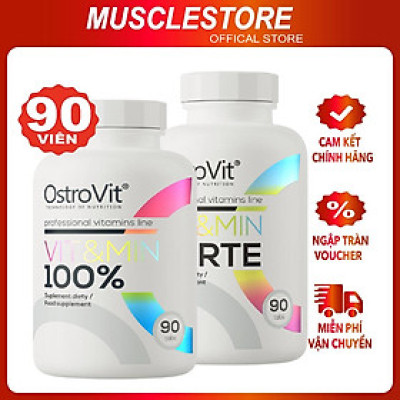 OstroVit VitaMin 100% (90 viên) Viên uống bổ sung Vitamin & Khoáng chất | Nhập khẩu Ba Lan