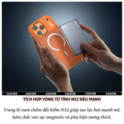 Ốp lưng nhám từ tính chống sốc DuraArmor Pro bảo vệ camera cho iPhone 17 Pro Max / 17 Pro hiệu COOYEE Imperial Magnetic -Viền TPU chống sốc đệm khí, Lưng PC nhám chống vân tay, Magnetic N52 thế hệ mới - Hàng nhập khẩu