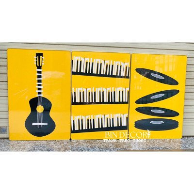 (ẢNH THẬT) Tranh treo tường trang trí decor phòng âm nhạc 10 tranh có khung kèm đinh 3 chân