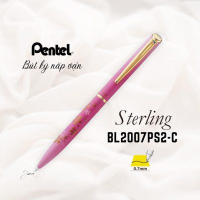 Bút ký cao cấp Pentel Bl2007 ngòi 0.7mm mực xanh thiết kế thanh lịch