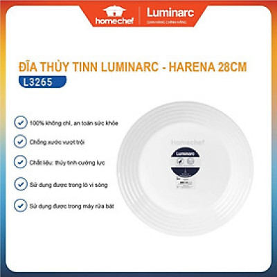 Đĩa (dĩa) thủy tinh sâu lòng hình tròn Luminarc Harena 28cm L3265 | Hàng chính hãng