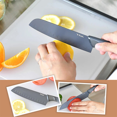 Dao làm bếp Titanium Santoku Tefal Fresh Kitchen 12cm K1220104 - Hàng chính hãng