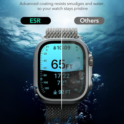 Kính Cường Lực Viền Kim Loại cho Apple Watch Ultra 3 49mm ESR Armorite Screen Protector – Hàng Chính Hãng 