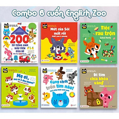  Combo Bộ 6 Cuốn Sách English Zoo Song Ngữ - Bản Quyền