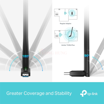USB Wifi TP-Link AX1800 High Gain Wireless Archer TX35U Plus - Hàng chính hãng