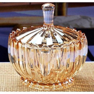 [KoSuyTu] TẾT - Thố Mứt Thủy Tinh Có Nắp Đậy Sang Trọng - Size lớn KT 16x16x16 CM