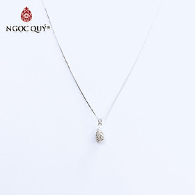 Dây chuyền bạc mặt giọt nước họa tiết hoa văn - Ngọc Quý Gemstones