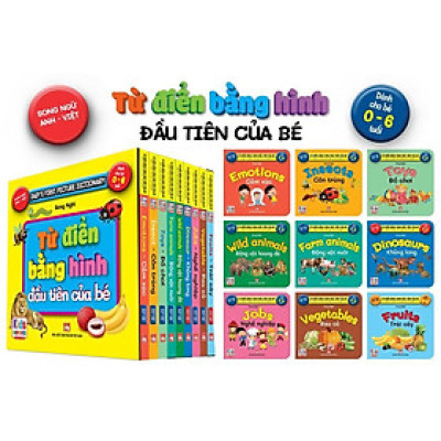 Sách - Từ Điển Bằng Hình Đầu Tiên Của Bé Từ 0-6 tuổi - Song Ngữ Anh Việt - Combo 9 Cuốn - Việt Thư