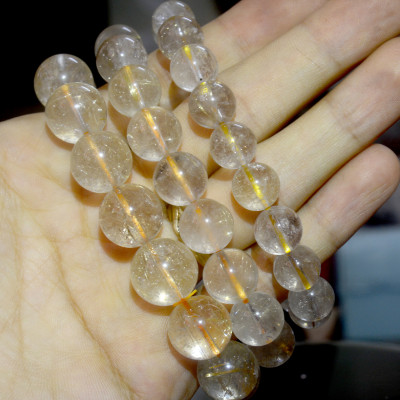 Vòng tay chuỗi đá thạch anh tóc trắng-nhiều cỡ ly