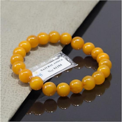 Vòng Hổ Phách Baltic vàng đậm đặc biệt cao cấp, tặng giấy kiểm định