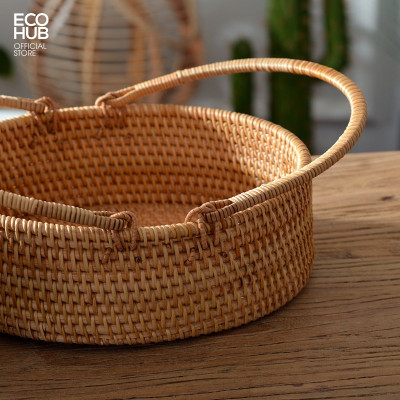 Giỏ mây ECOHUB có tay cầm đựng bánh mì, hoa quả