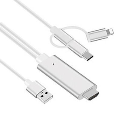 Cáp HDMI cho Điện thoại Micro USB - Type C - Lightning 3in1
