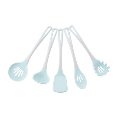 Bộ dụng cụ 5 món silicon SUNRISE (xẻng chiên, xào, vá múc canh, vá dài, phết) - Xanh