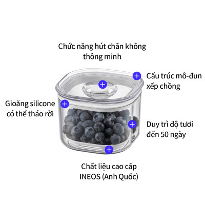 Bộ Máy Hút Chân Không Và Hộp Bảo Quản Thực Phẩm LocknLock 7 Món LVC401S7, Hàng Chính Hãng - JoyMall