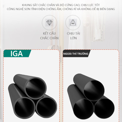 Giá treo quần áo IGA khung thép chống ghỉ phủ sơn tĩnh điện phong cách hiện đại - GM91