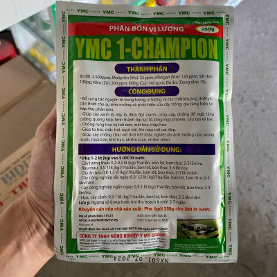 Phân bón vi lượng Champion Trung vi lượng CHELATE (gói 250gr) - xanh lá, dày lá, quang hợp mạnh - chống rụng hoa - rụng trái non - to trái - chắc trái - lên màu đẹp