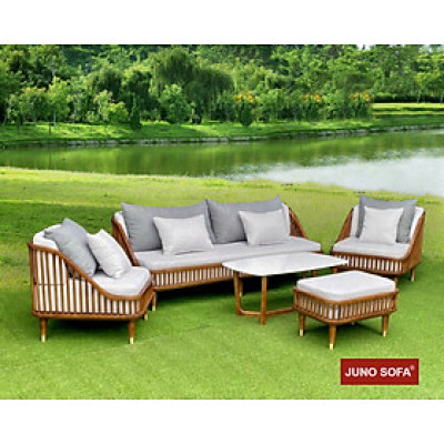 Bộ sofa Cao Cấp Bắc Âu Juno Sofa. băng 1m8, 2 đơn, đôn và bàn