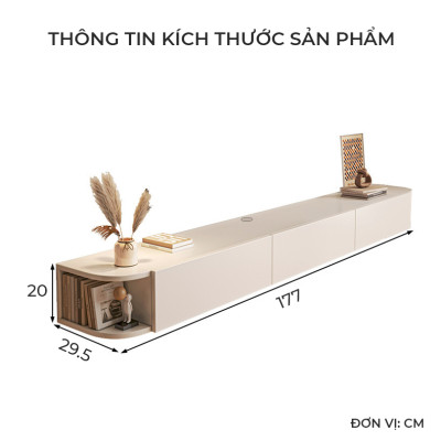 Kệ tivi treo tường thông minh thiết kế đẹp phong cách hiện đại thương hiệu IGA - GP326