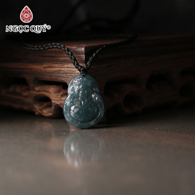 Mặt dây chuyền thần tài lam ngọc mệnh thủy mộc - Ngọc Quý Gemstones