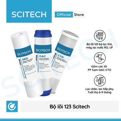 Bộ lõi số 1,2,3 10 inch (Lõi PP-UDF-CTO) - Dùng cho máy lọc nước RO, bộ lọc thô - Hàng chính hãng