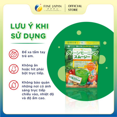 Bột chất xơ Green Morning Smoothie FINE JAPAN từ lúa mạch và rau củ gói 200g