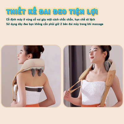 Máy massage cổ vai gáy Nikio NK-139 - Pin sạc, tặng túi xách, nhiệt nóng, động cơ không chổi than êm ái bền bỉ