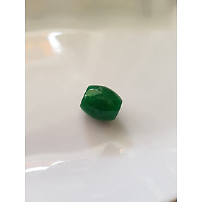 HẠT LU BỤNG TRÒN VO XINH ĐÁ MÃ NÃO XANH LÁ ĐẬM TƯƠI ĐẸP  NỮ LÀM MẶT DÂY CHUYỀN và PHỐI VÒNG TAY  Size Dài 14mm x dầy 13mm NỮ MỆNH MỘC MỆNH HỎA Ạ