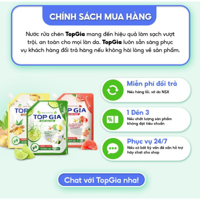 nước rửa chén TOPGIA thiên nhiên,túi 2L an toàn và hiệu quả cho cả gia đình.